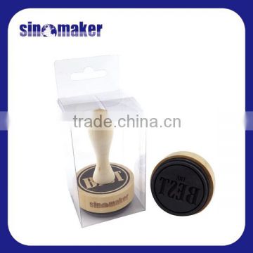 custom high quality wedding wooden stamps with handle for card making