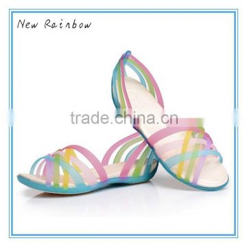 New design popular women jelly flat shoes