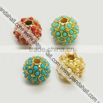 High Quality Alloy Beads with Acrylic Beads for 2014 New Product(PALLOY-E119-G)