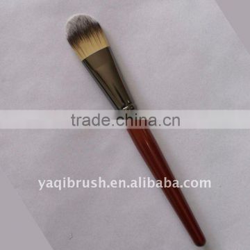 Foundation Brush made of two tone color hair and wood handle