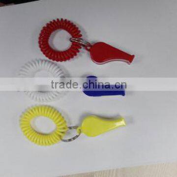 plastic Whistle with Wrist Coil