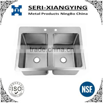 NSF Approval Stainless Steel Two Tubs Drop In Kitchen Sink