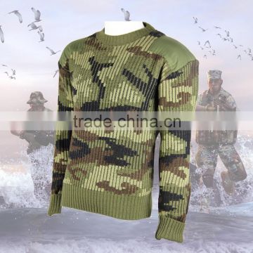 British woodland Wool/Acrylic Mens Military Pullover Sweater for army