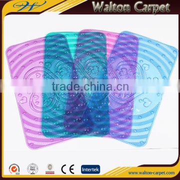 Heart patttern semitransparent durable anti-slip oval pvc bath mat