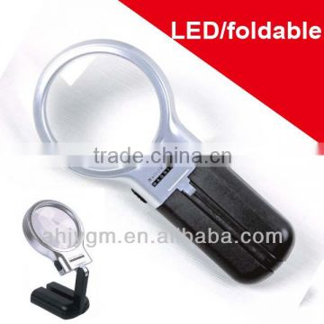 New Design LED Light Foldable plactic Magnifier/magnifying glass