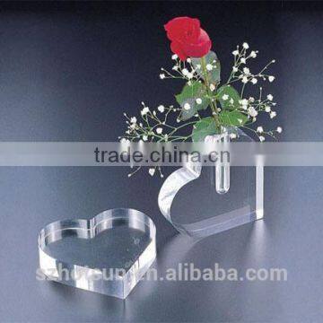 high clear heart shape crystal vase