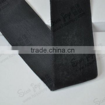 Woven edge single face black velvet ribbon
