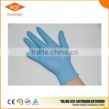 disposable powder free blue nitrile glove