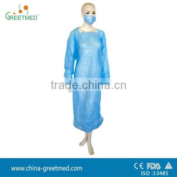 protective blue disposable cpe gown