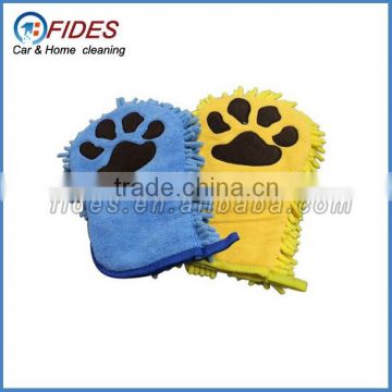 Micro fiber cloth chenille microfiber pet shower mitt