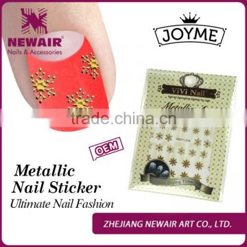 2016 nail art 3d metal flower nail decoration sticker