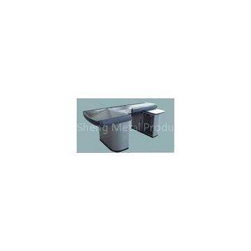 Silver Gray Supermarket Checkout Counter with Belt 2500L*1060W*900H