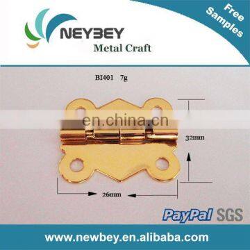 Decorative small hinge for wooden box BI301 in gold color