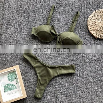 2019 New arrivals army green brazilian flag bikini swimsuit 2 pcs bikini swimwear set