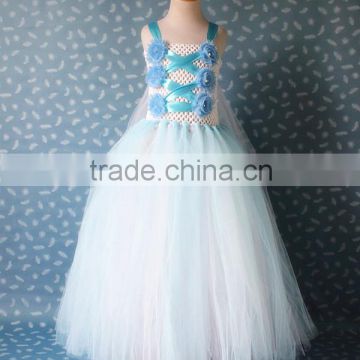 Newest sleeveless Cosplay Costume Kids Princess Elsa Frozen Dress