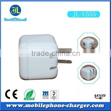 Guangzhou factory direct usb travel charger with foldable plug mobile phone chargers