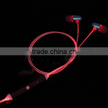 Hot selling New metal Led flashing earbuds with microphone