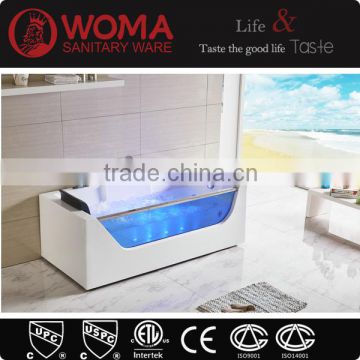 2016 New Design Portable glass tub Rectangular whirlpool massage bathtub