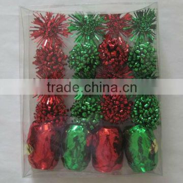 HOT SALE 20PCS Mini Metallic PP Red / Green Gift Bows Pack