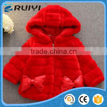 girls cheap winter fur hoodie red fur hoodie kids