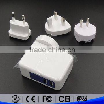 10.5w 5v 2.1a quick charger adapter with 2 port usb