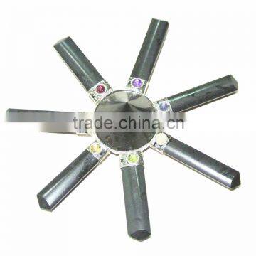 Wholesale Of Chakra Energy Generator : Black Tourmaline 7 Point with 3mm Cabs Energy Generator Tool