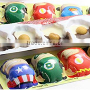 superhero shape chocolate cup with biscuit candy food
