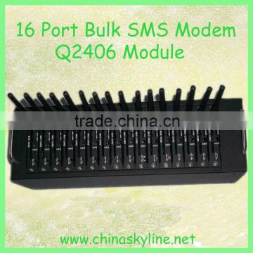 Promotion!! With Q2406 module, low cost 16 port gsm modem/ bulk sms sender