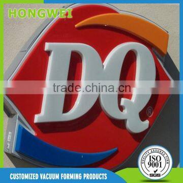 customized thermoforming thick blister chain shop store signboards