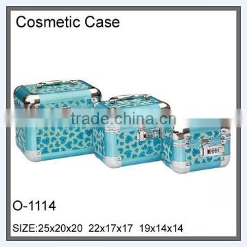 3pcs sets heart printed kids cosmetic case