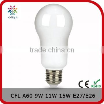 A60 600lm 11w E27 pear type triphosphor bulb light