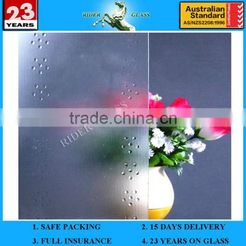 4mm 5mm 6mm Clear Plum Blossom Patterned Glass with AS/NZS 2208