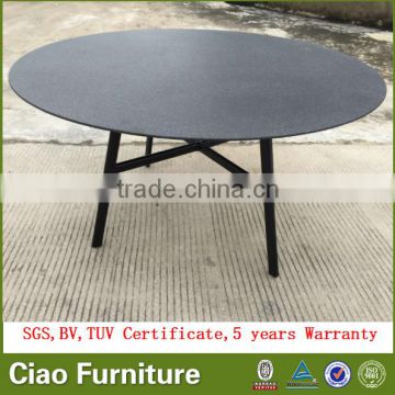 New style aluminium dining furniture round glass table