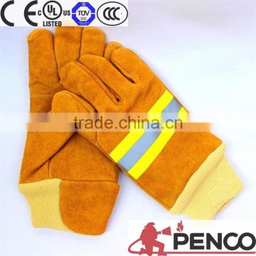 firefighter safety fire retardant 3m reflective cowhide leather safe security woking construction gloves