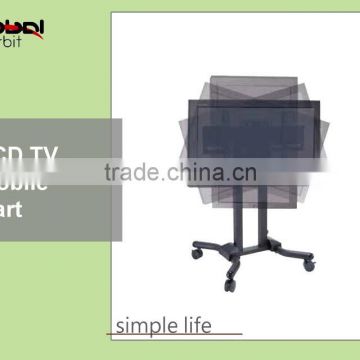 Metal TV Holder Adjustable LCD Monitor Display Mobile TV Cart With Wheel