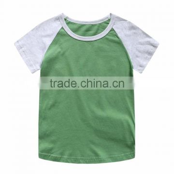 Wholesale plain two tone raglan sleeve kid t-shirt