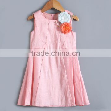 2017 Latest Wholesale Baby Clothes Hot sale cheap clothing Children's Boutique sleeveless pink summer angel dress for baby girl