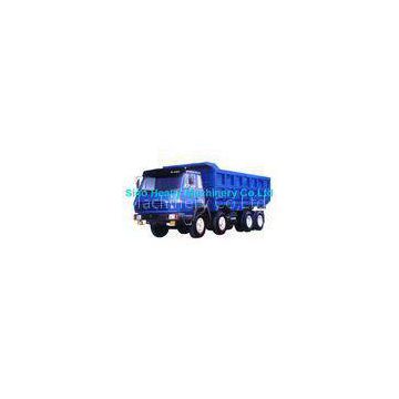 Blue 290hp Unloading Heavy Duty Dump Truck 8x4 , 50 Ton Trucks