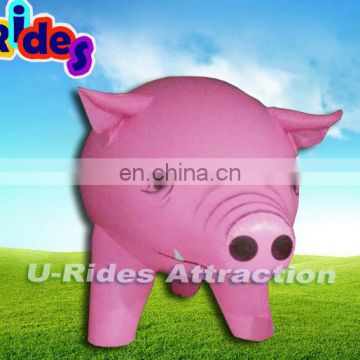 pink inflatable pig cartoon for fun