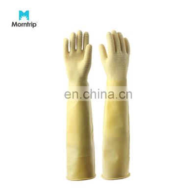 Yellow Industrial Latex Dipped Gloves Rough Rubber Glove Nitrile Coated Glove CE EN388