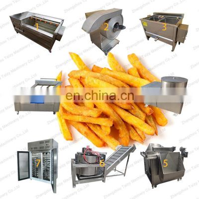 Industrial Potato Chips Fryer French Fries Production Line Cutting Frying Machine