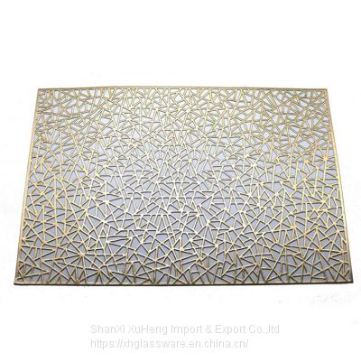 Rectangle PVC Hollow Decorative Mat Thermal Insulation Non-slip Dining Table Creative Western Placemat