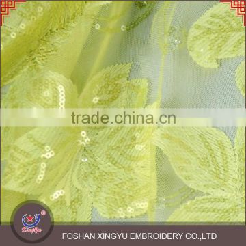 New Fashion design qmilch polyester sequin mesh embroidery fabric with a light texture