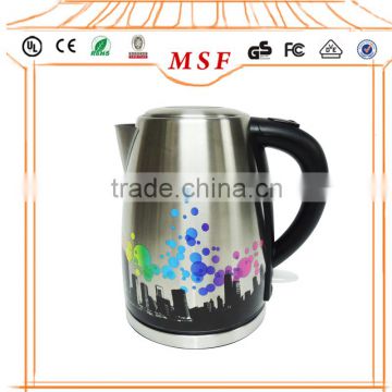 1.7L Beautiful Painting Flower CE Approval Inox Electric Kettle