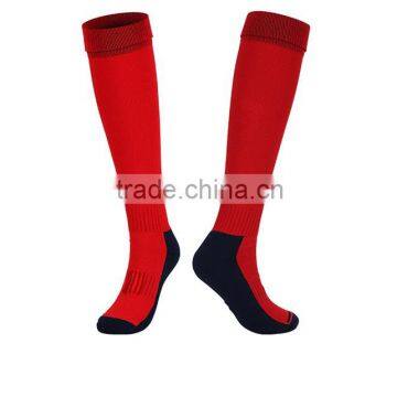 customized red soccer socks with oem service