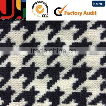 2015 fashion polyester white flannel print knit fabric