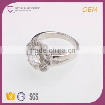 R63474K01 China wholesale jewelry silver plated flower rings flower shape silver ring design