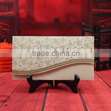 2016 Luxurious embossing party greeting invitaiton card with wedding envelopes