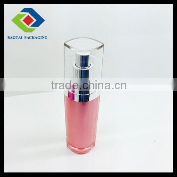 30ml pink bottle with clear cap,doube tube packaging bottle for moisturizer cream