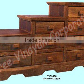 step drawer chest,wooden furniture,chest of drawer,
